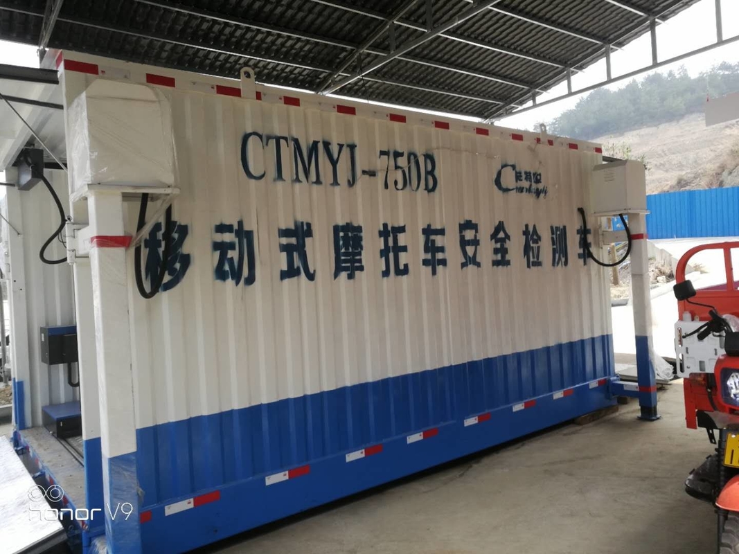 Posición de trabajo Línea de ensayo de seguridad de vehículos móviles 700 kg Carga CTMYJ-750B Estación de ensayo móvil para motocicletas