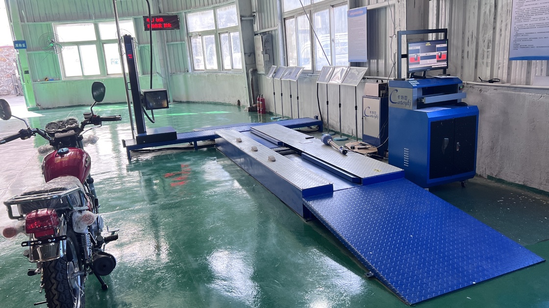 Cartesykj Banco de pruebas centralizado para motocicletas de dos ruedas Línea de pruebas para motocicletas Equipos de inspección de vehículos 750 kg de capacidad