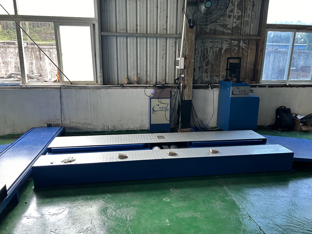 Cartesykj Banco de pruebas centralizado para motocicletas de dos ruedas Línea de pruebas para motocicletas Equipos de inspección de vehículos 750 kg de capacidad