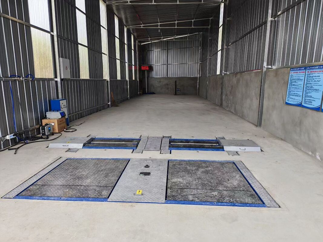 Carril de prueba de camiones Cartesy para taller de reparación Probador de frenos de rodillos para automóviles Fuerzas con carga por eje Placas duales Probador de deslizamiento lateral Capacidad 10T