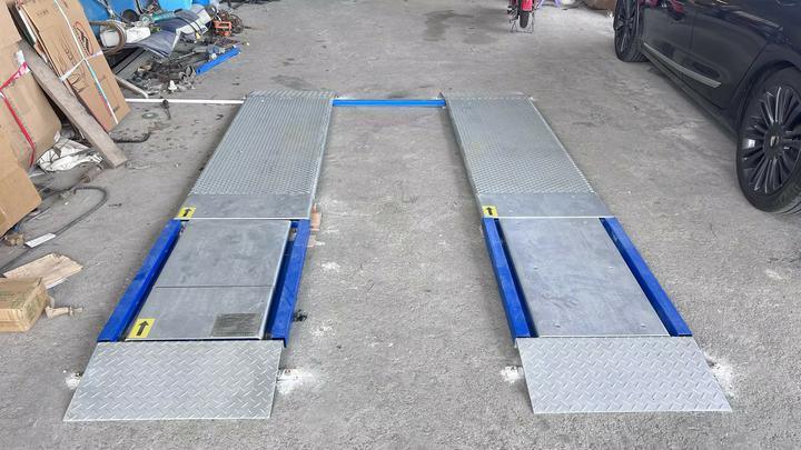 Cartesykj 4T Capacidad 2 placas Probador de frenos ultraplano con deslizamiento lateral, suspensión, carga por eje, función de probador de frenos