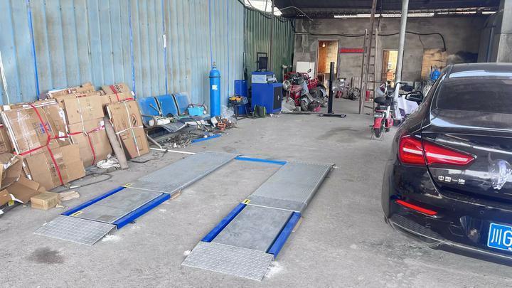 Cartesykj 4T Capacidad 2 placas Probador de frenos ultraplano con deslizamiento lateral, suspensión, carga por eje, función de probador de frenos